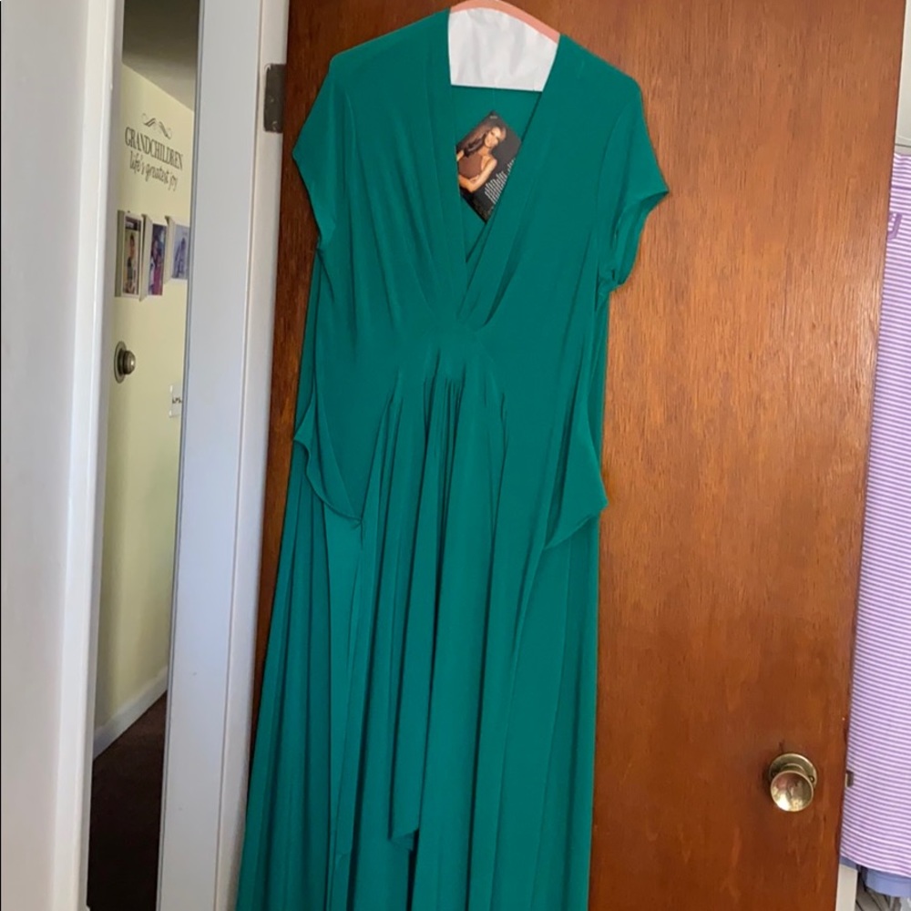 IMAN green long dress